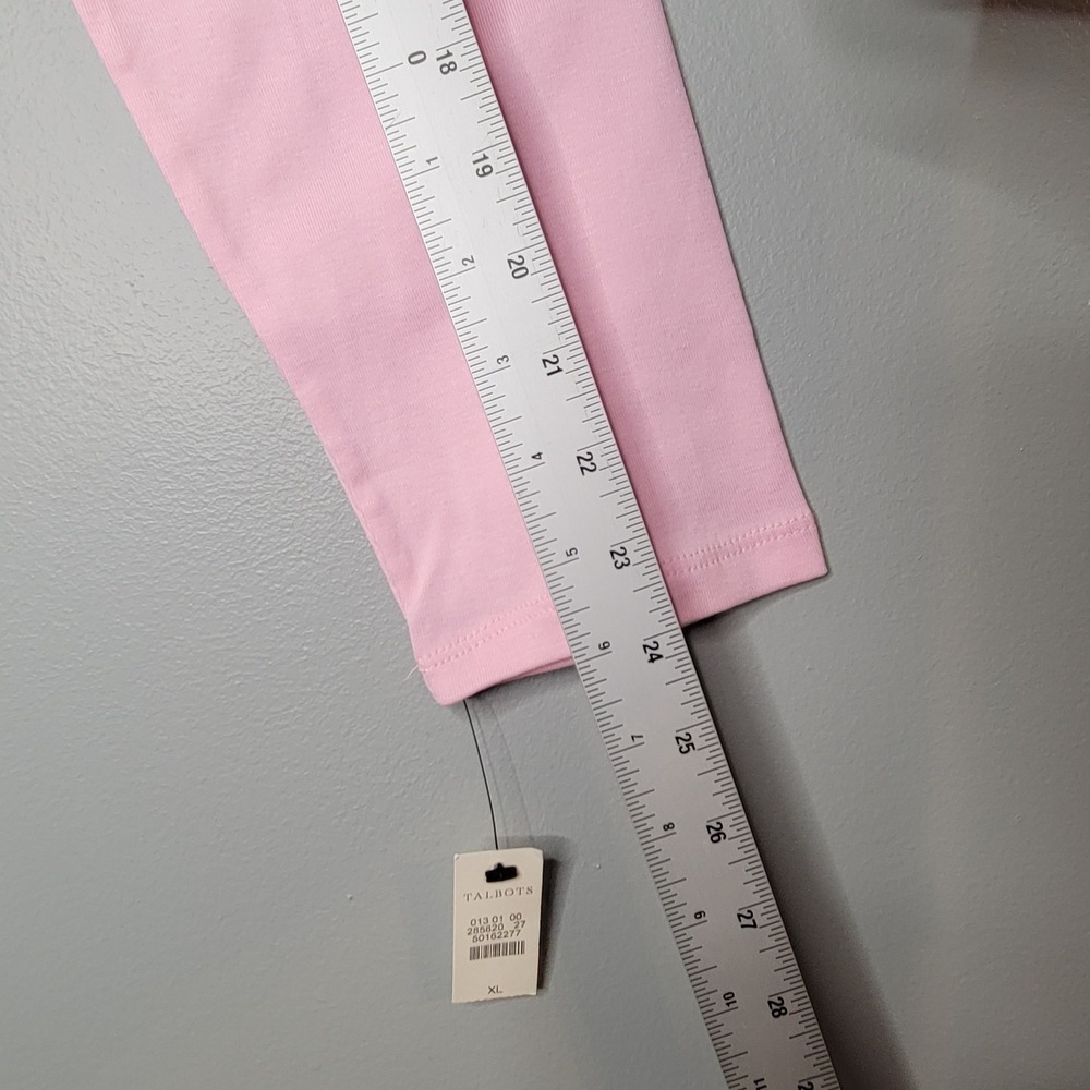 Talbots Tee Shirt Womens Size XL Baby Pink 100% Pima Cotton L/S Crew Neck‎ Top - Picture 8 of 9